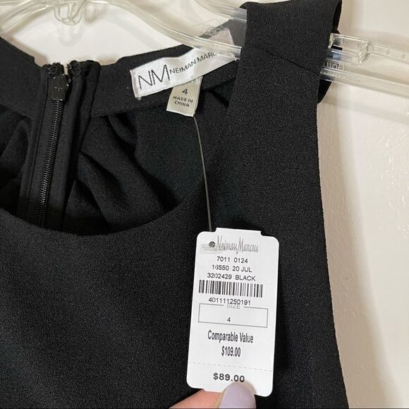 NEW Neiman Marcus Black sleeveless cocktail dress - Picture 2 of 6